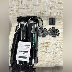 Trekking Poles with Black and Silver Accents